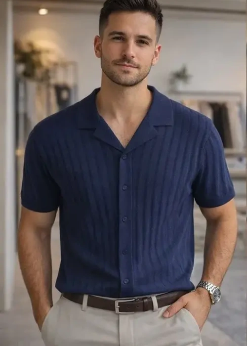 Поло вязаное на пуговицах мужское (р-р M-3XL)