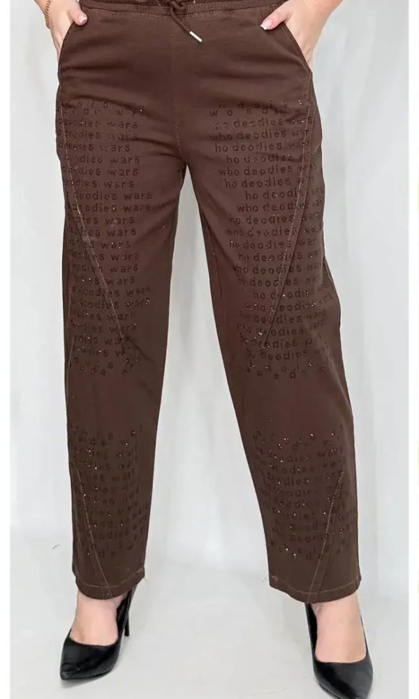 Брюки на резинке со стразами женские (р-р 48-56)