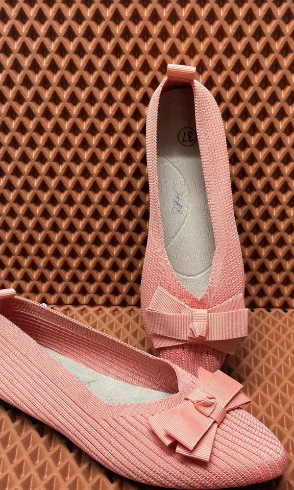 Балетки с бантом вязаные тряпочные женские (р-р 36-41)