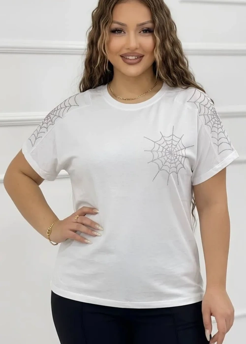 Футболка трикотажная со стразами женская (р-р 52-58)