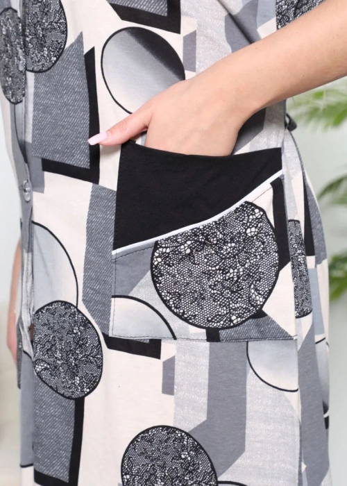 Халат домашний на пуговицах с поясом женский (р-р 50-60)