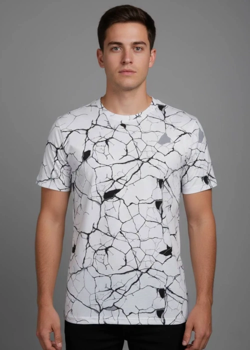 Футболка базовая с принтом мужская (р-р 48-56)