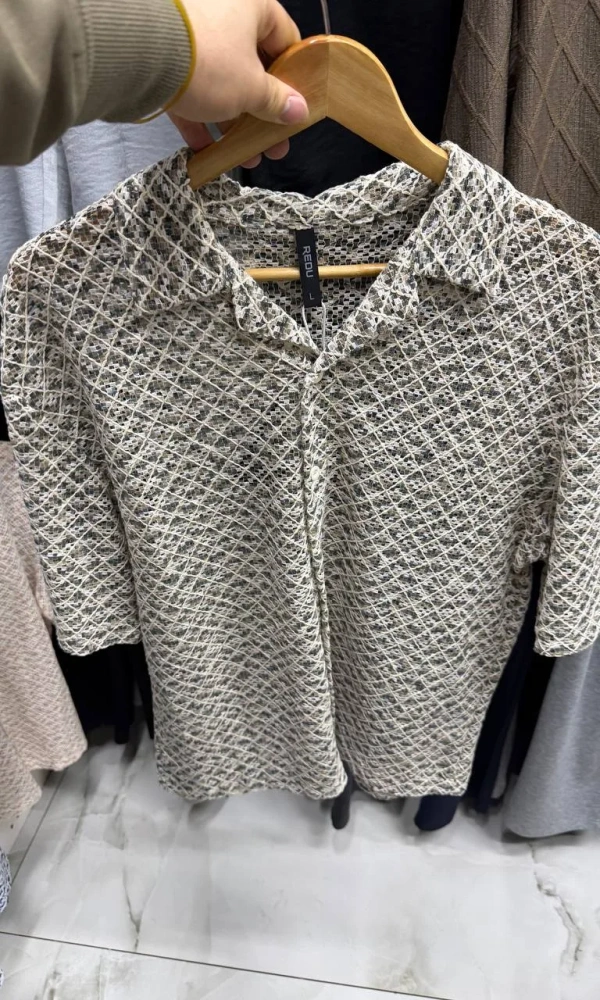 Рубашка вязаная мужская (р-р M-3XL)