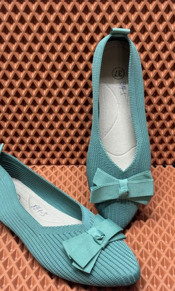 Балетки с бантом вязаные тряпочные женские (р-р 36-41)