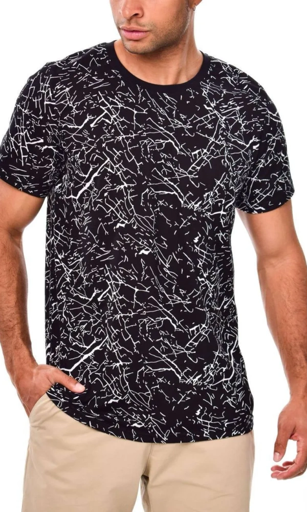 Футболка базовая с принтом мужская (р-р 48-56)