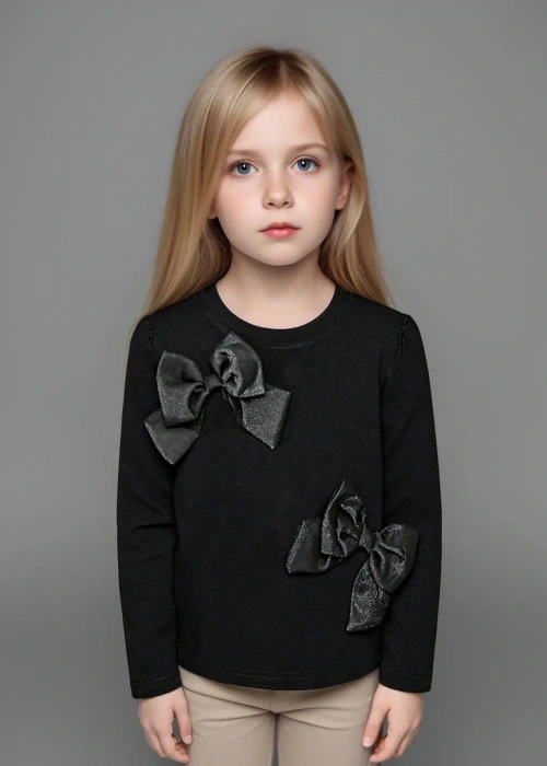 Лонгслив с бантами для девочки (р-р 116-140)