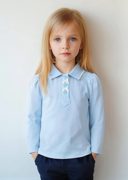 Кофточка поло с бантиками для девочки (98-122)