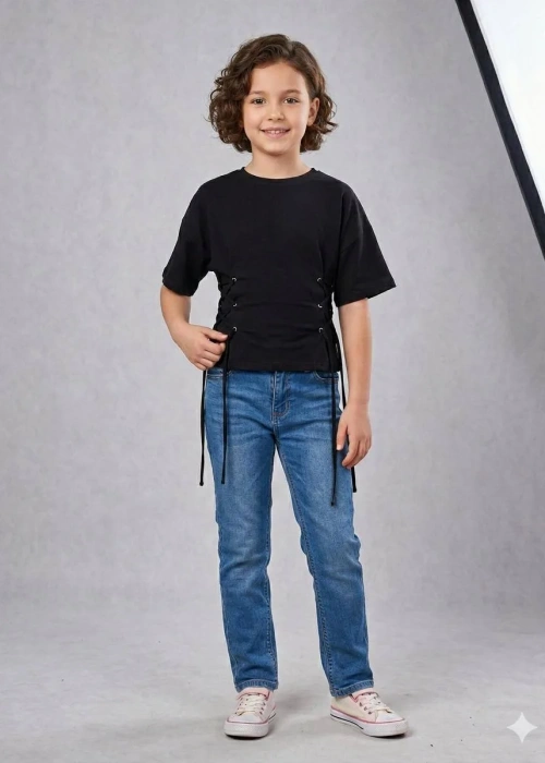 Футболка со шнуровкой для девочки (р-р 36-44)