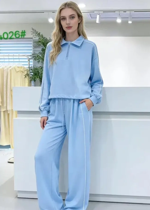 Спортивный костюм полузамок женский (р-р единый 48-52)