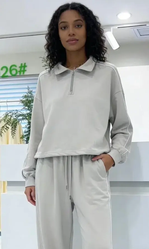 Спортивный костюм полузамок женский (р-р единый 48-52)
