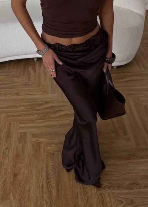 Юбка шёлковая с кружевной отделкой (р-р 42-44)