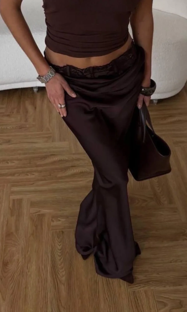 Юбка шёлковая с кружевной отделкой (р-р 42-44)