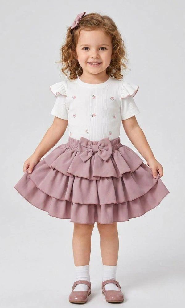 Костюм футболка и юбка для девочки (р-р 28-34)