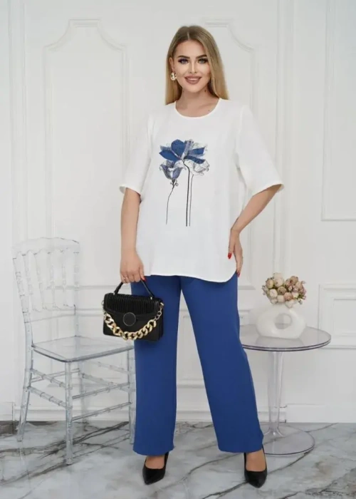 Костюм женский с широкими брюками (р-р 46-56)