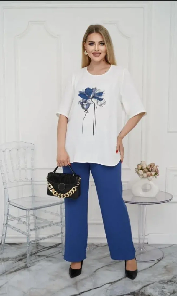 Костюм женский с широкими брюками (р-р 46-56)