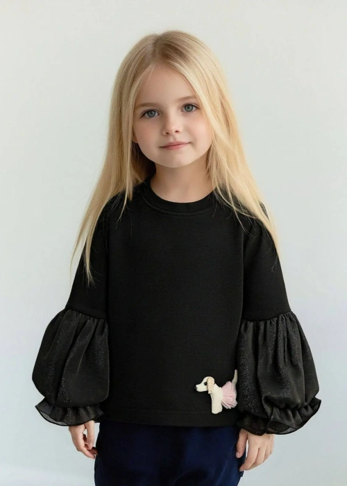 Лонгслив нарядный с пышными рукавами для девочки (р-р 98-122)