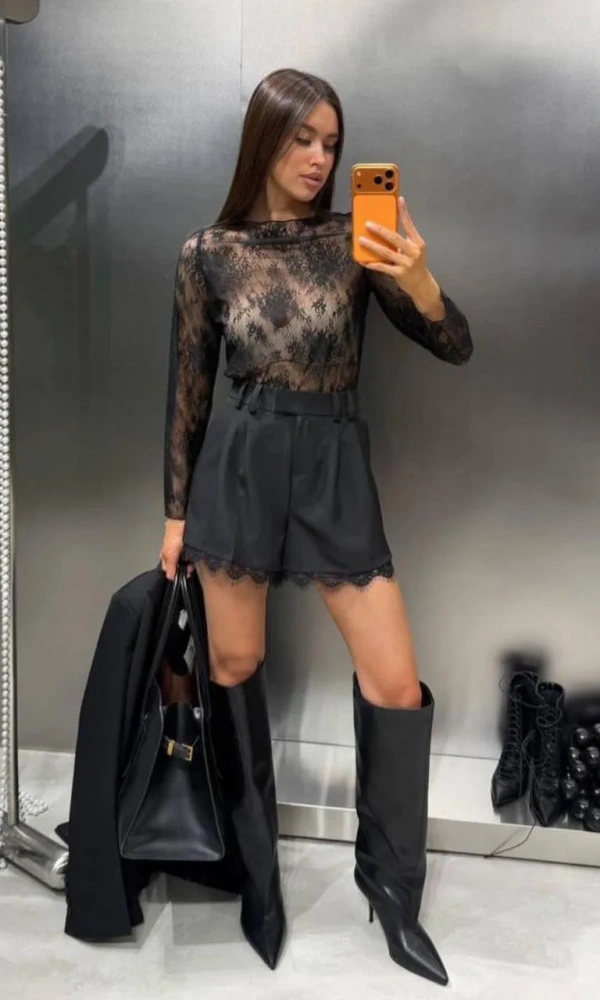 Шорты классические с кружевом женские (р-р 42-44)