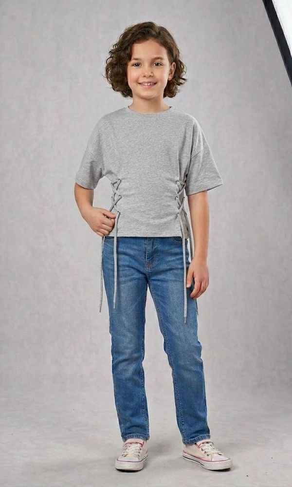 Футболка со шнуровкой для девочки (р-р 36-44)