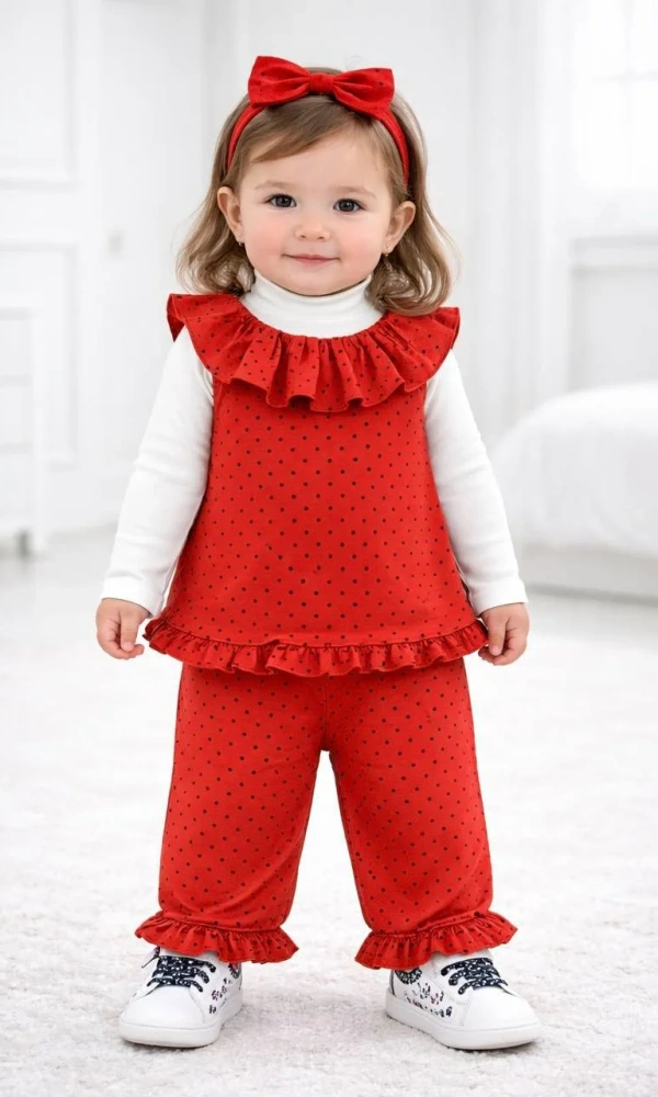 Костюм с рюшами для девочки тройка (р-р 1-4 лет)