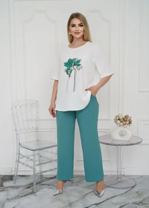 Костюм женский с широкими брюками (р-р 46-56)