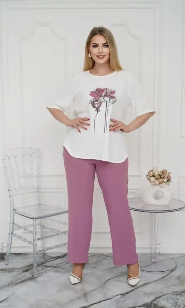 Костюм женский с широкими брюками (р-р 46-56)