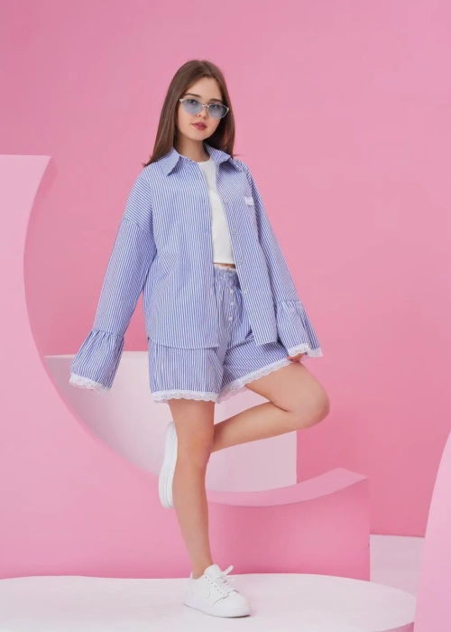 Костюм рубашка, шорты и футболка для девочки (р-р 36-44)