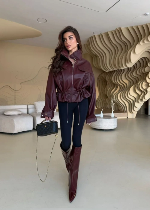 Куртка кожаная бомбер (р-р S M L)