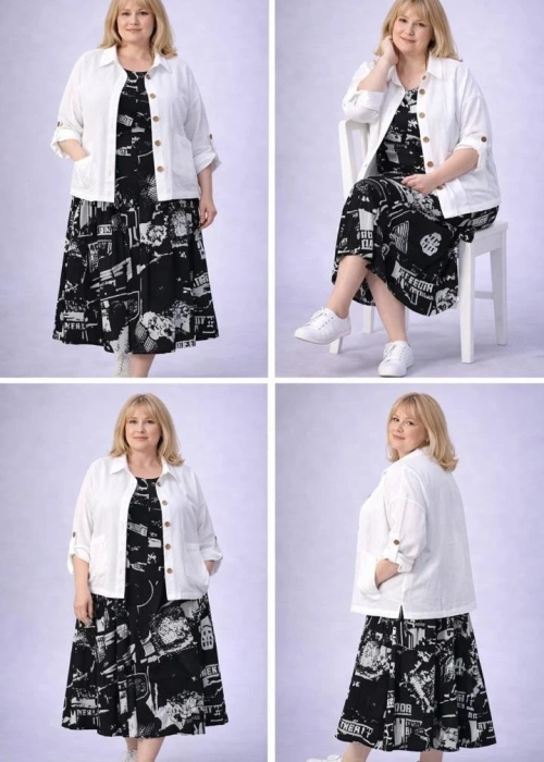 Костюм льняной двойка женский (р-р 50-56)