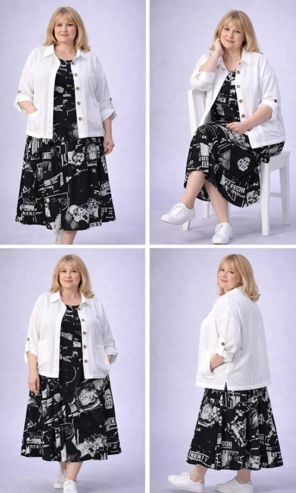 Костюм льняной двойка женский (р-р 50-56)