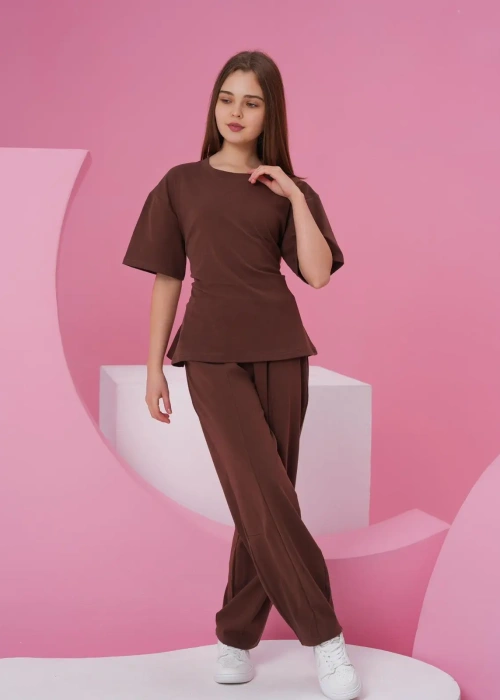 Костюм двойка футболка и брюки для девочки (р-р 36-44)