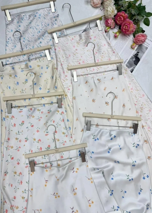 Юбка шёлковая с принтом женская (р-р 42-48)