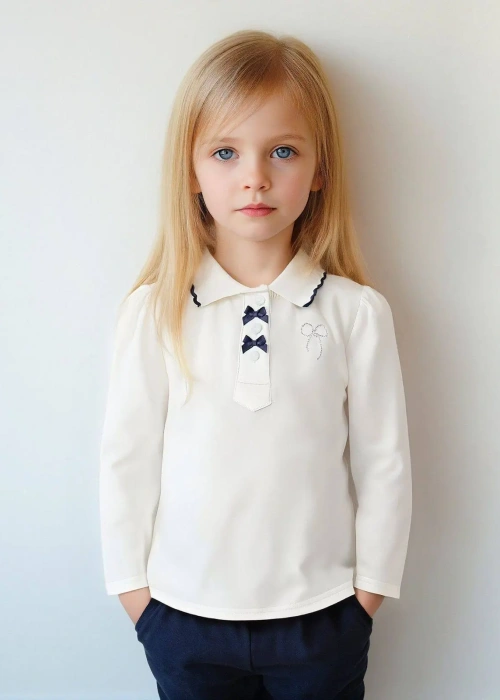 Кофточка поло с бантиками для девочки (98-122)