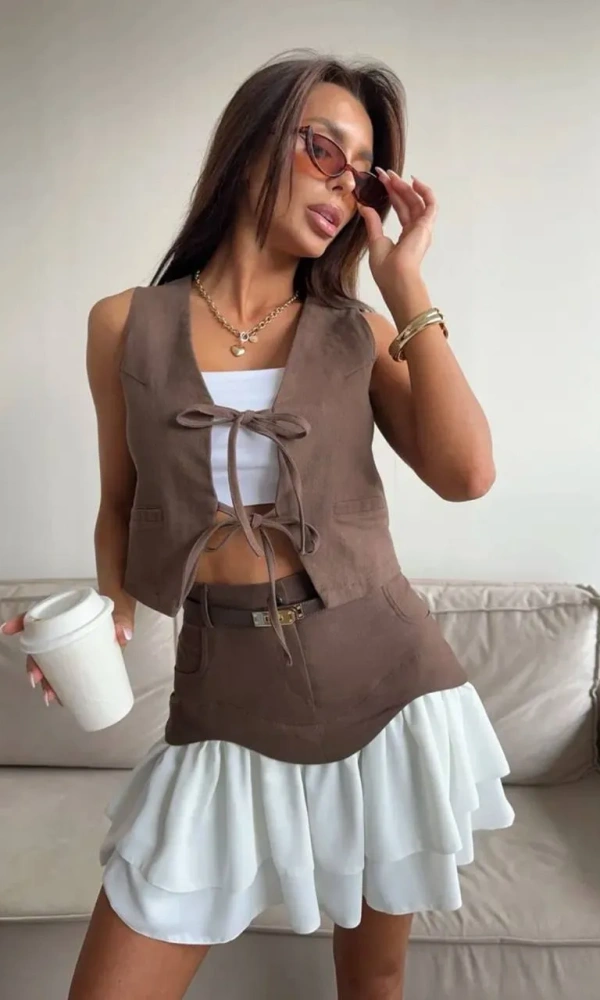 Костюм двойка женский юбка-жилет (р-р 42-44)