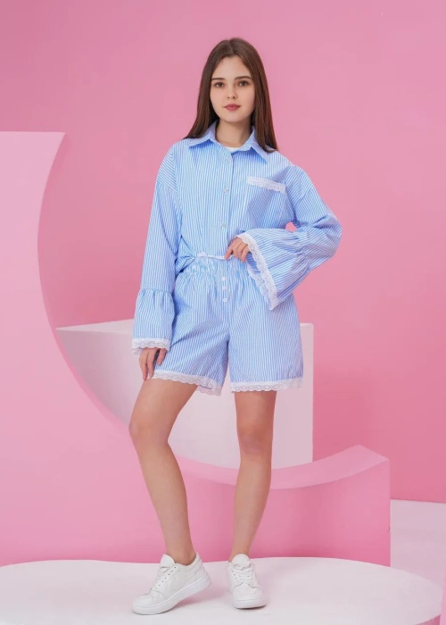 Костюм рубашка, шорты и футболка для девочки (р-р 36-44)