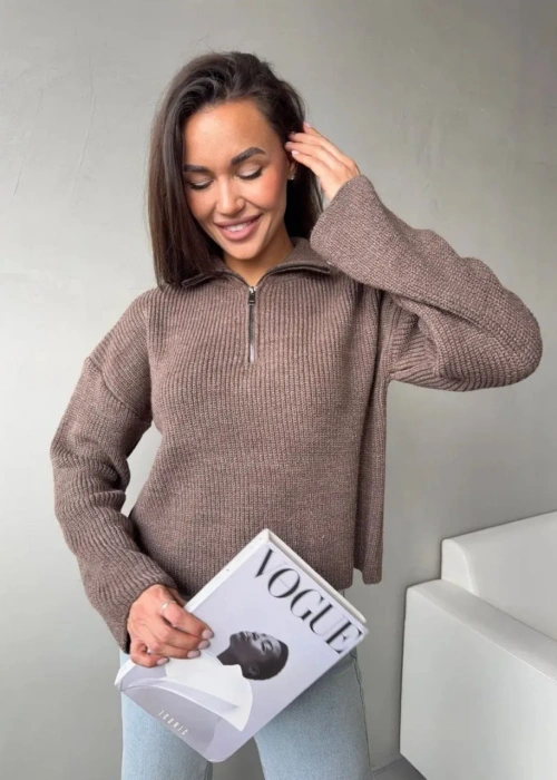 Джемпер женский вязаный полузамок (р-р единый 42-46)