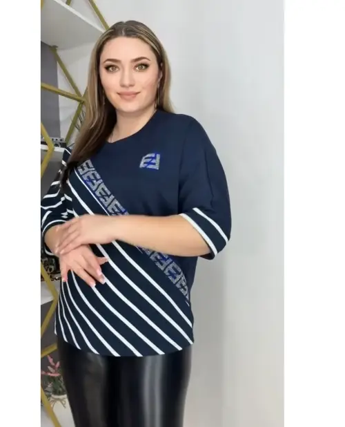 Футболка трикотажная, туника с длинным рукавом (р-р 48-54)