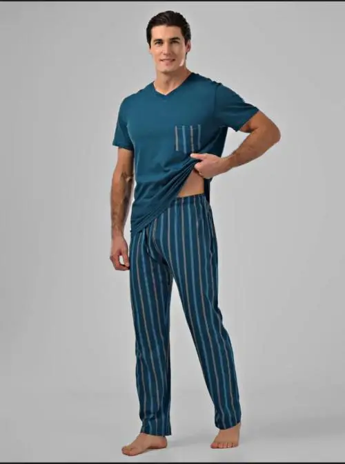 Пижама мужская футболка с карманом- брюки (р-р 48-56)