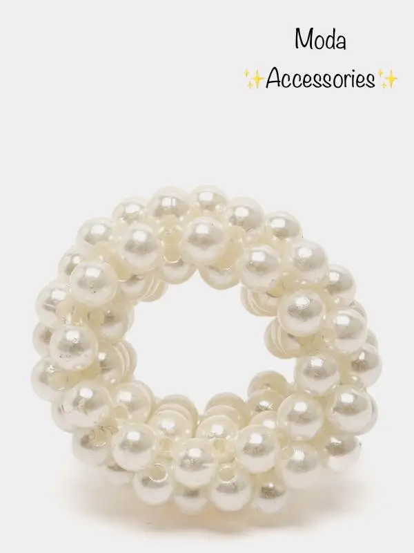 Резинка для волос жемчужная из бусин (4 см)