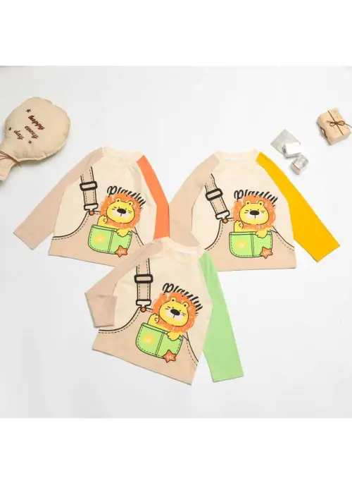 Лонгслив с принтом для мальчика р-р 1-6 лет