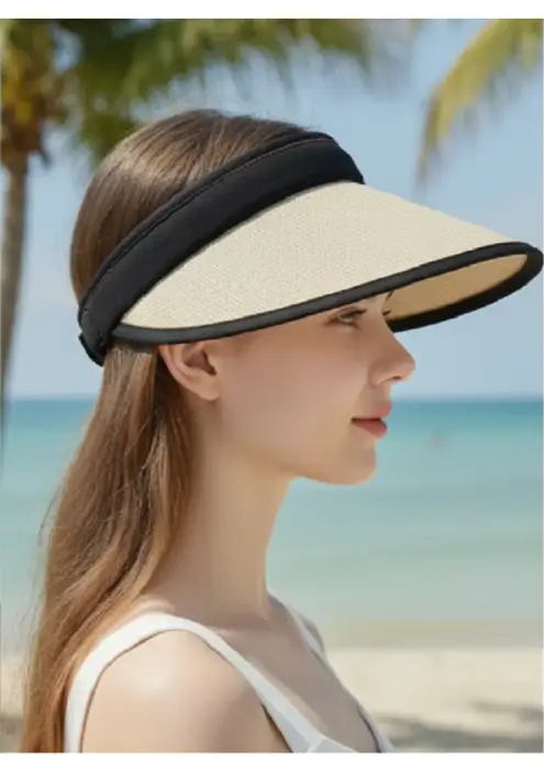 Козырёк соломенный солнцезащитный (р-р 57-59)