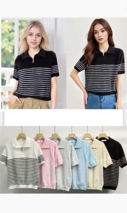 Футболка- поло женская с полузамком р-р 44-48