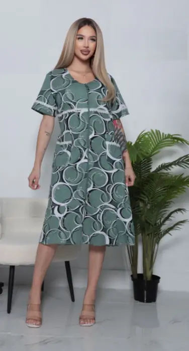 Женский домашний халат для дома на молнии р-р 50-60