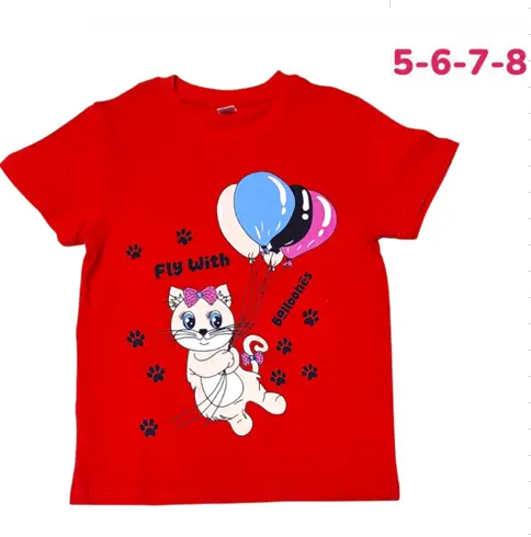 Футболка для девочки с коротким рукавом (5-8 лет)