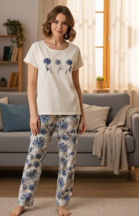 Комплект домашний женский- футболка брюки р-р  44-54