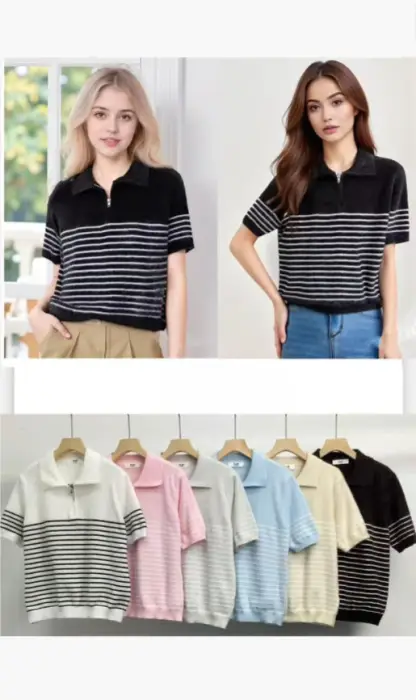 Футболка- поло женская с полузамком р-р 44-48