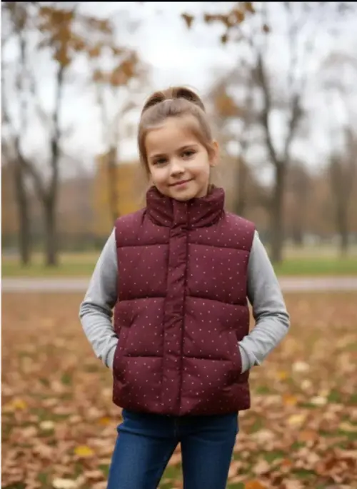 Безрукавка для девочки в горошек (р-р 3-7 лет)