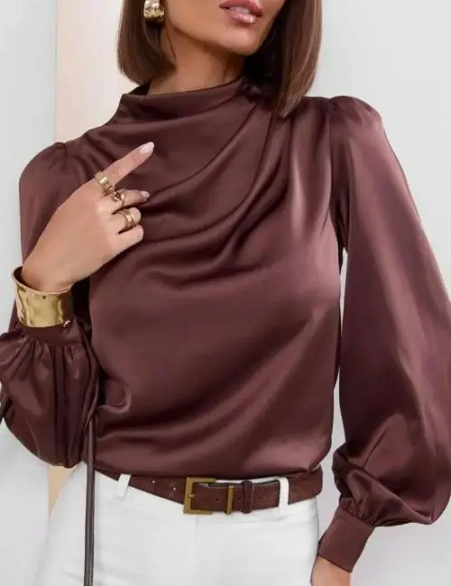 Блузка женская шёлковая с драпировкой р-р 42-48