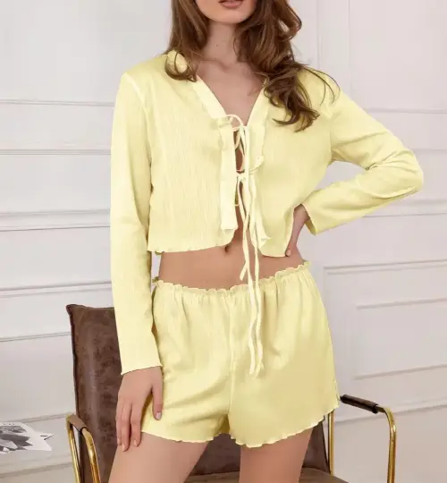 Комплект домашний женский, кофта на завязках (р-р 44-50)