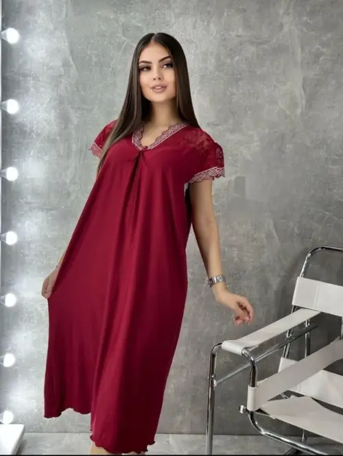 Ночная сорочка женская с кружевом (р-р 50-58)