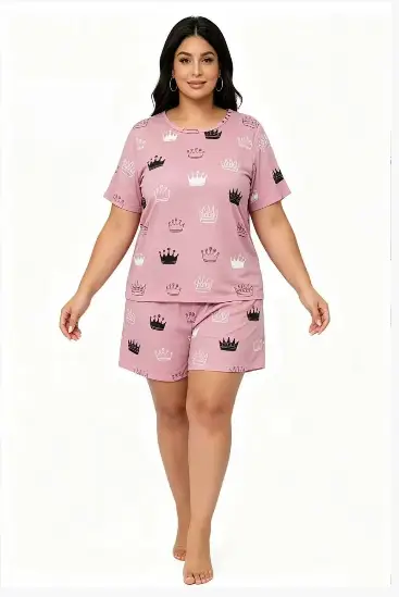 Пижама двойка футболка и шорты (XL-5XL)